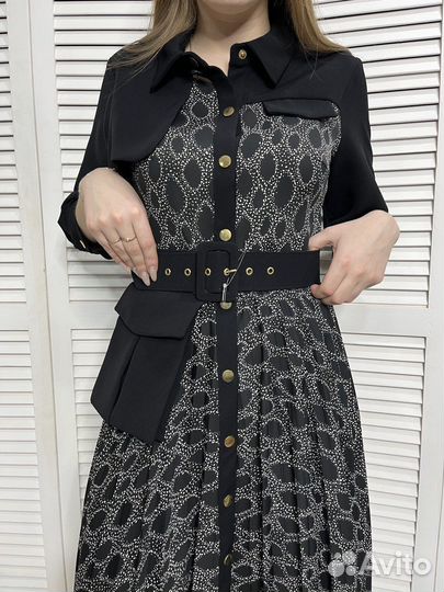 Платье рубашка женское новое шифоновое черное 42