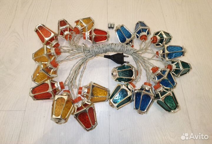 Елочная гирлянда Фонарики Радуга 1 СССР