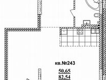 Квартира-студия, 84,7 м², 1/13 эт.