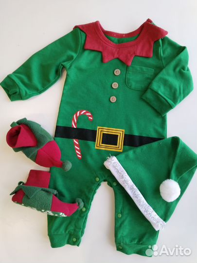 Костюм Эльфа на новый год 12мес
