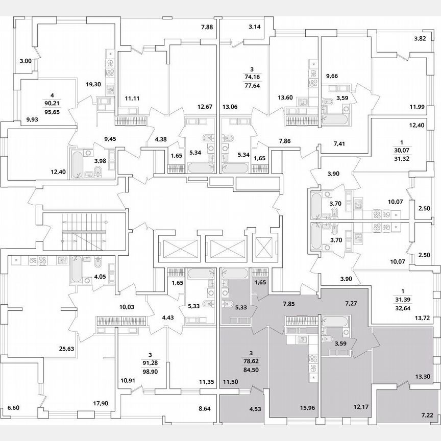 3-к. квартира, 84,5 м², 14/18 эт.