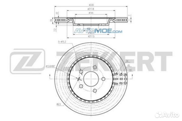 Диск торм. зад. Audi A4 IV 07- A5 07- A6 IV 10- A7