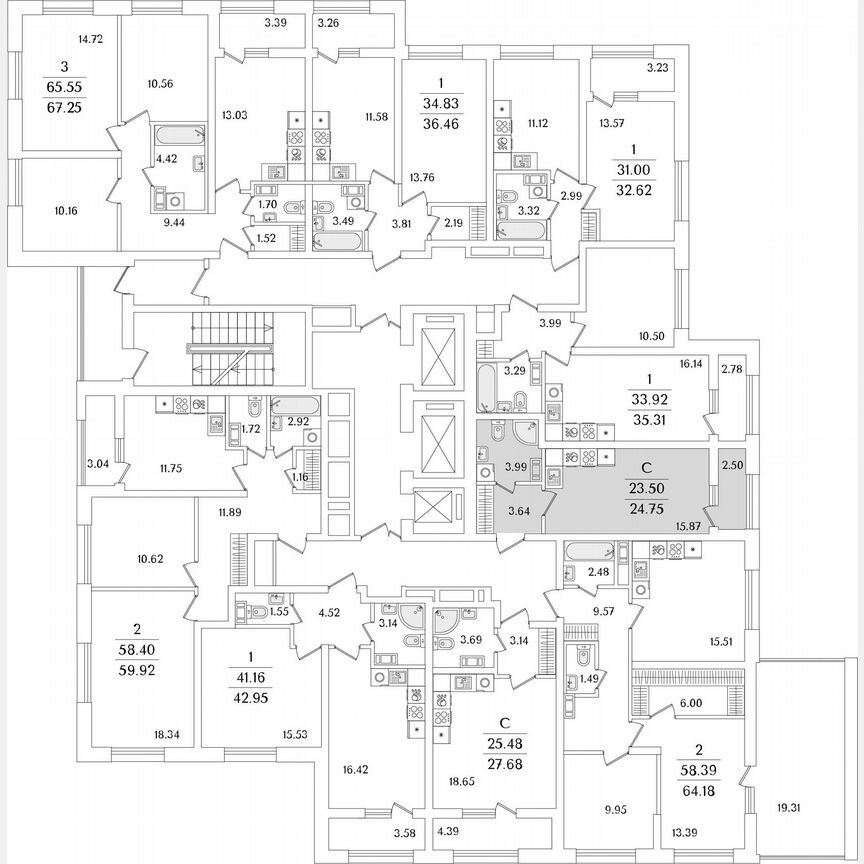 Квартира-студия, 24,8 м², 11/23 эт.