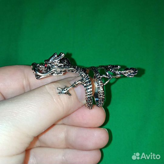 Кольцо Дракон Оригинальное Серебряного Цвета Новое