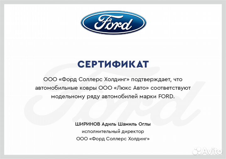 3D Коврики Ford Салон Багажник Экокожа