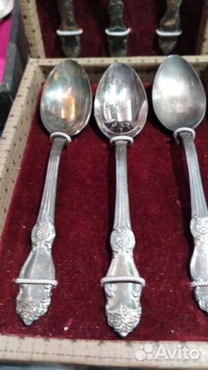 Набор чайных ложек из мельхиора