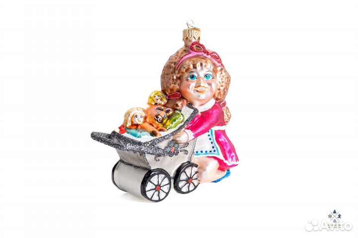 Елочная игрушка Девочка с коляской