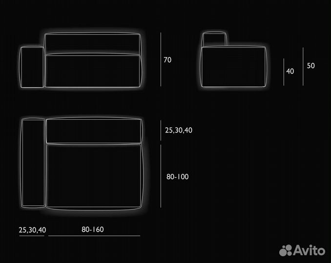 Диван 34502100 мм