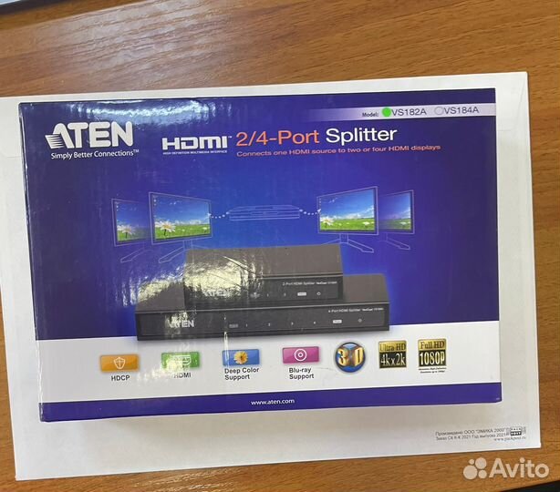 Разветвитель Aten VS182A-A7-G Video Splitter, HD