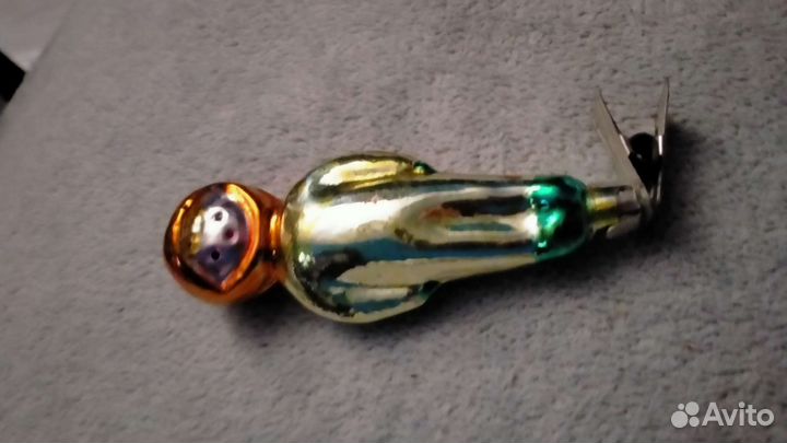 Елочные игрушки СССР космонавт на прищепке