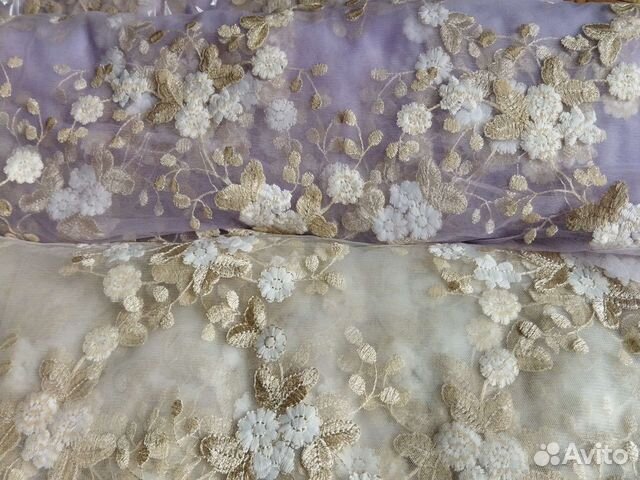 Ткань. Фатин с вышивкой