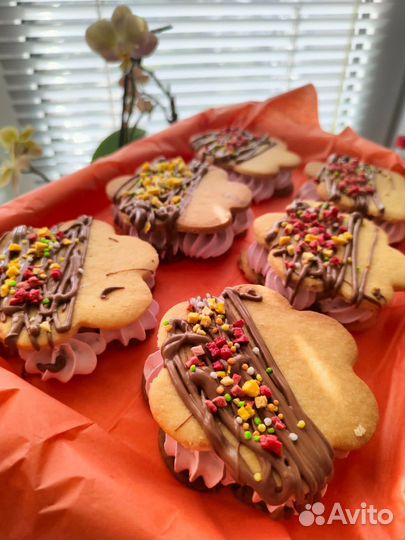 Зефирные цветы/печенье из зефира/зефир