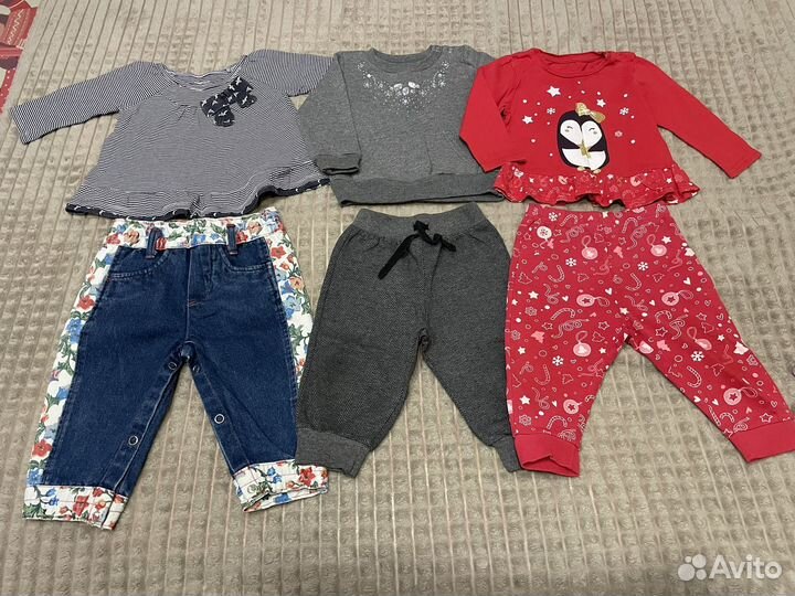 Огромный пакет одежды на девочку 74 80