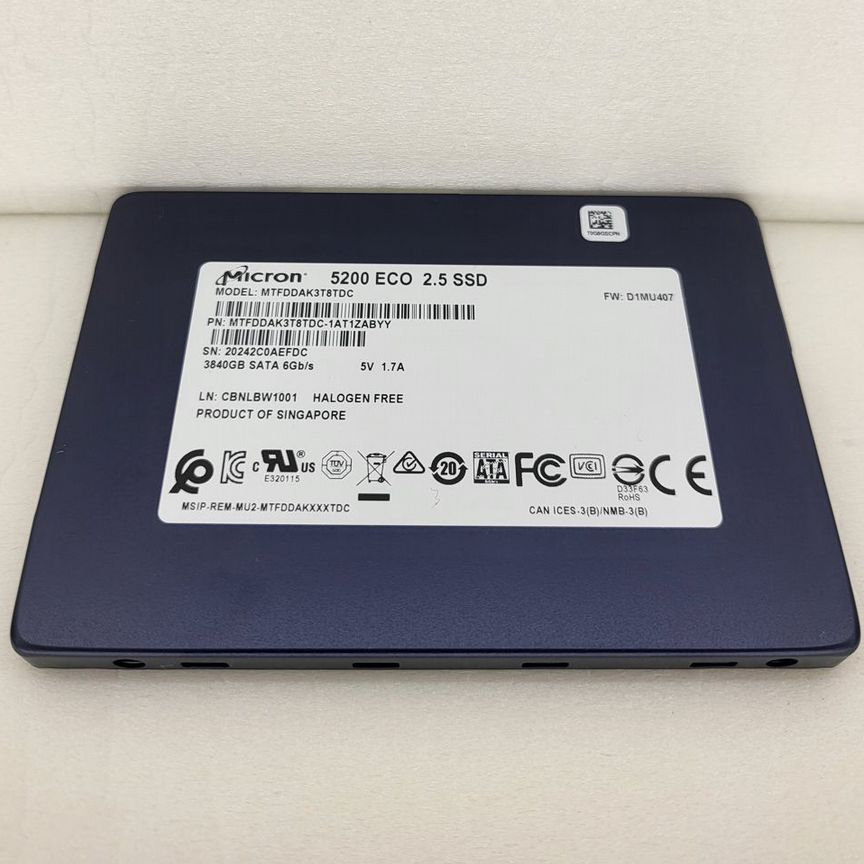 [MTFDDAK3T8TDC] Ssd Micron 5200 Eco 3.84 Тб Mtfddak3t8tdc