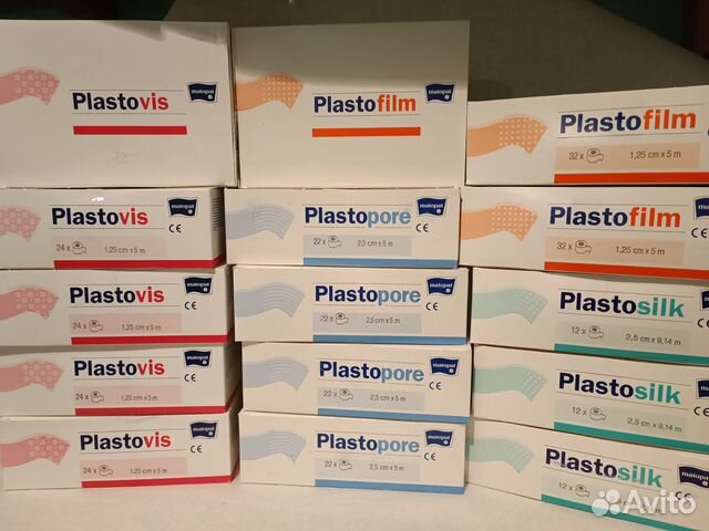 Пластыри из нетканого, шелковый, тканевый