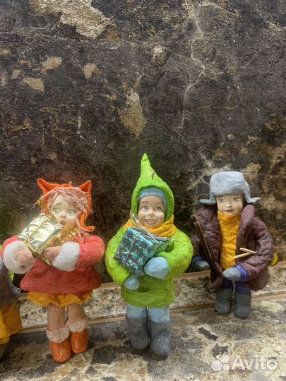 Ватные елочные игрушки СССР