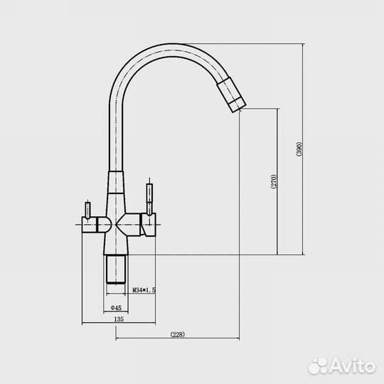 Смеситель для кухни fashun a54029-8 Белый