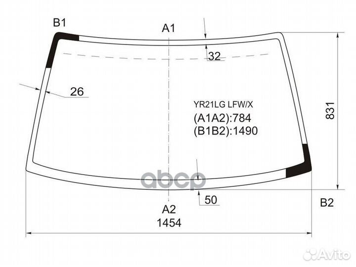 Стекло лобовое (Без выреза) Toyota Lite Ace 92