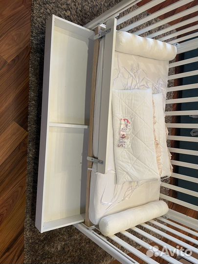 Кроватка с матрасом erbesi, бортики и белье