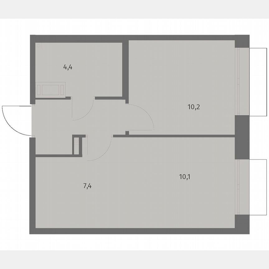 2-к. квартира, 36,1 м², 7/13 эт.