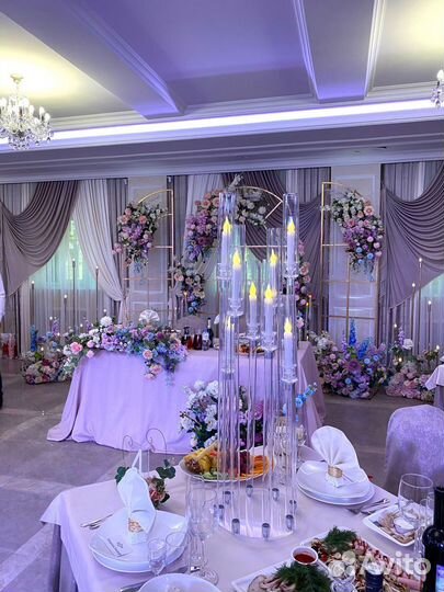 Продам акриловые канделябры + свечи