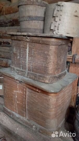 Короб, сундук, ларь лубяной, старинный