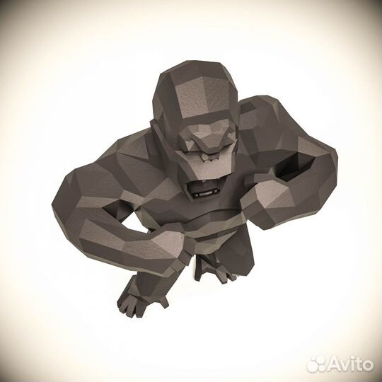 Полигональная фигура Кинг-Конг-развёртка в PDF