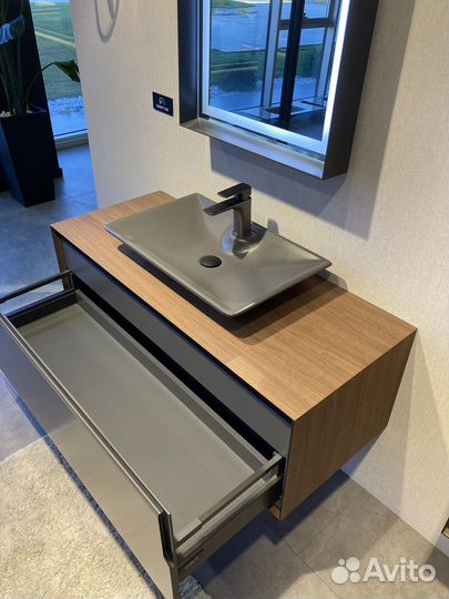 Тумба с раковиной orka Craft 100 подвесная, орех/а