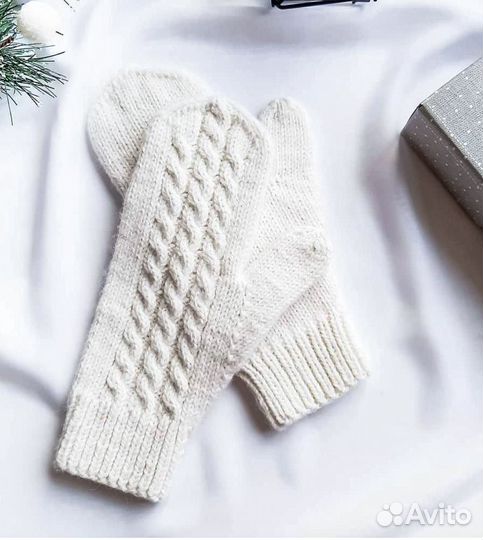 Варежки мужские вязаные