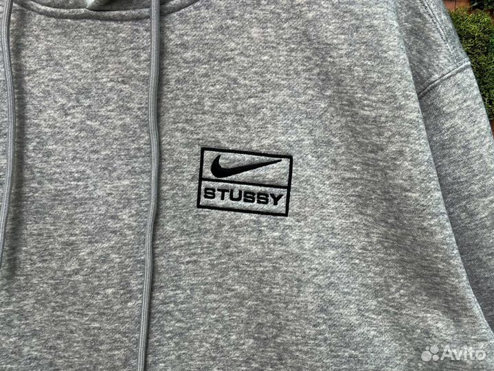 Nike x Stussy Fleece Hoodie Grey