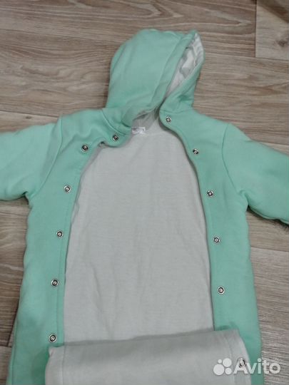 Комбинезон демисезон 62-68 + шапочка