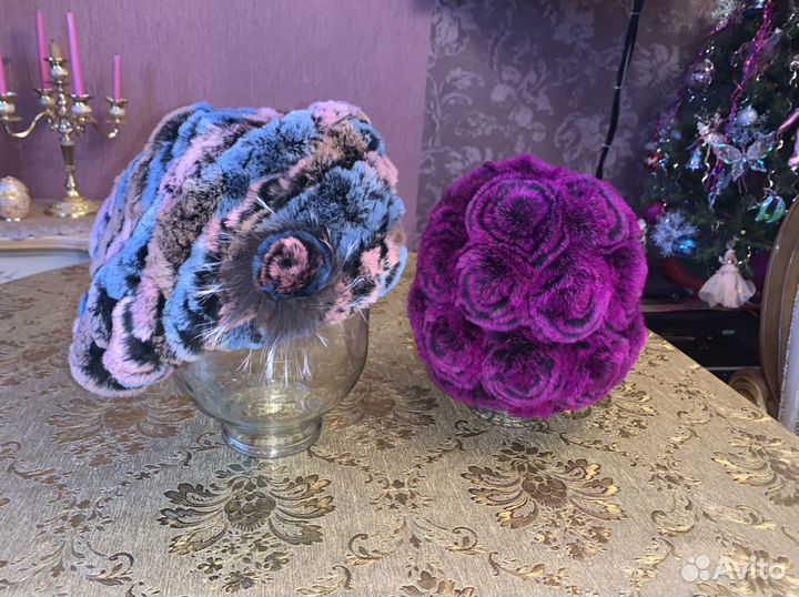 Шапка, берет новый, натуральный мех