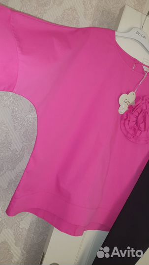 Новая блуза с цветком хлопок и брюки хлопок