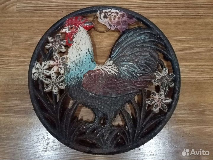 Винтажная подставка под горячее чугун 