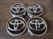Колпачки на литые диски Toyota 62мм черный хром