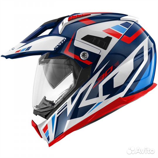 Kappa KV30R grayer Enduro Motorcycle Мотошлем White Blue Red