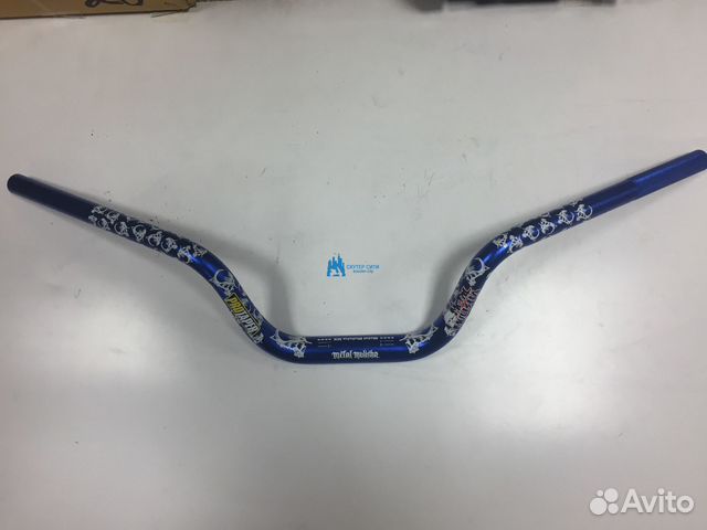 Руль алюминевый без перемычки высокий синий 22mm P