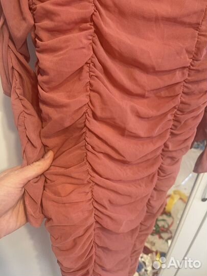 Коктейльное корсетное платье коралловое