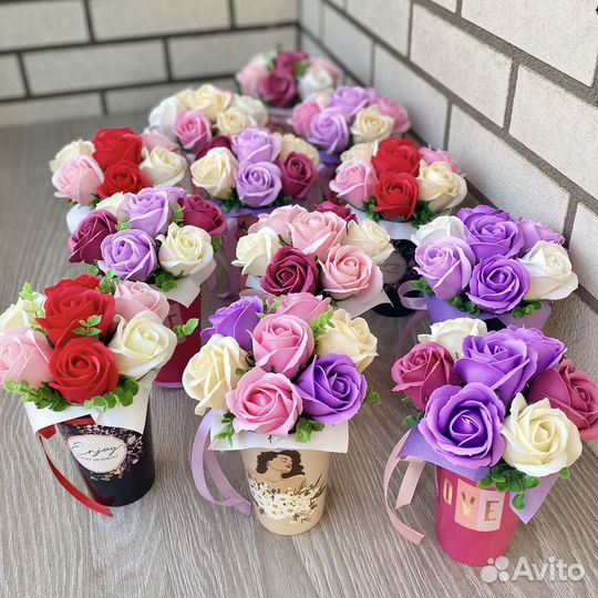 Мыльные букеты на корпоратив розы