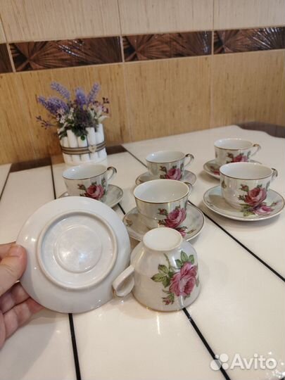 Кофейная пара для эспрессо, фарфор, ГДР, 1970-е