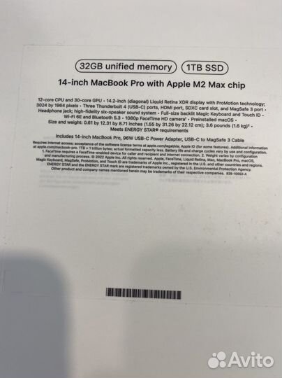 MacBook Pro 14 M2 Max 32GB 1TB Silver