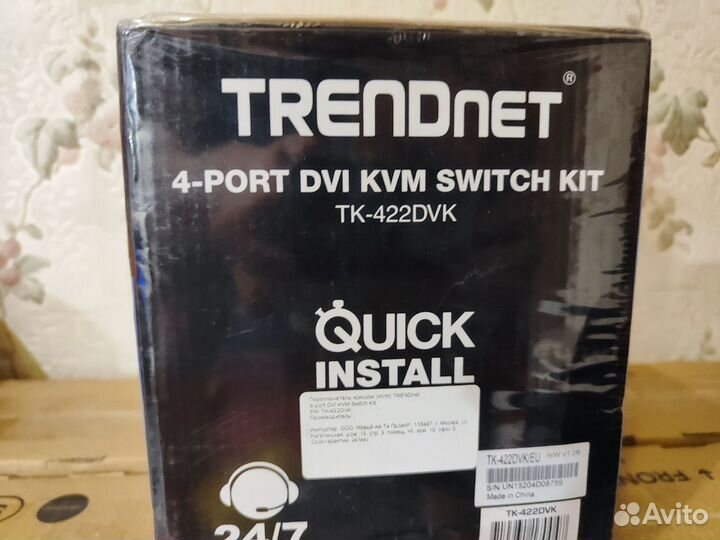 Переключатель консоли (KVM) trendnet 4-port DVI KV