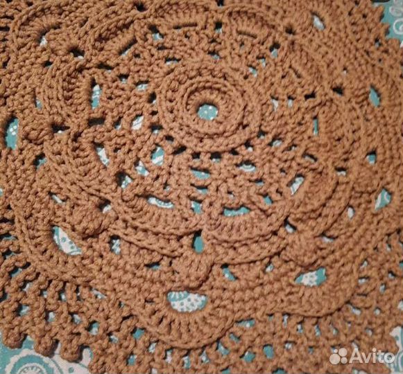 Коврик крючком из полиэфирного шнура ручная работа