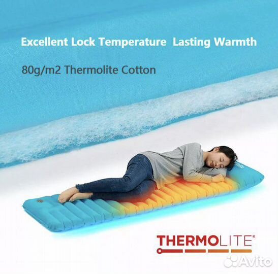 Утепленный туристический коврик Naturehike