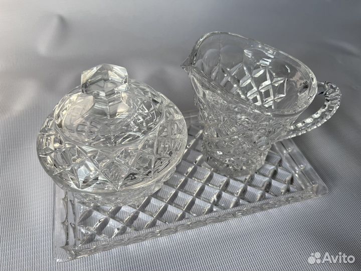 Хрусталь сахарница и молочник Crystal Bohemia