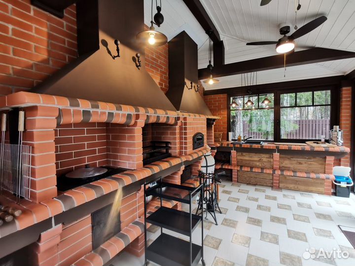 Мангальный комплекс из кирпича Барбекю