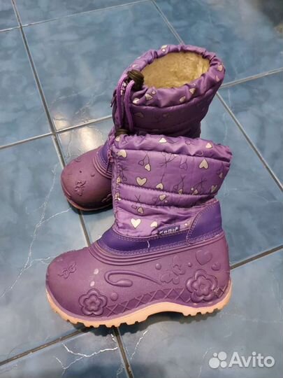 Резиновые утепленные сапоги для девочки