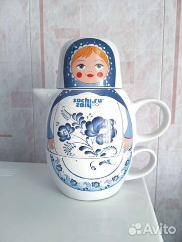 Чайный набор чайник заварочный чашка Сочи 2014