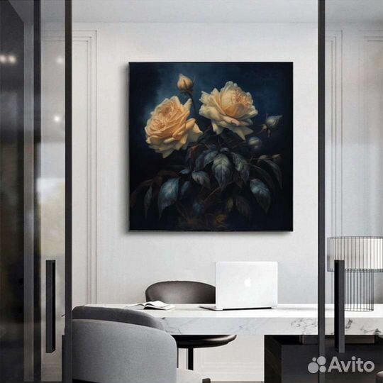 Картина маслом розы