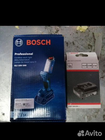 Аккумуляторный фонарь Bosch GLI 18V-300 +аккумулят
